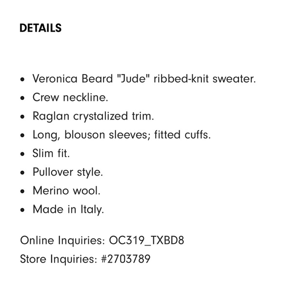 Veronica Beard Jude Jeweled crewneck blouson-sleeve wool knit sweater - Picture 3 of 7